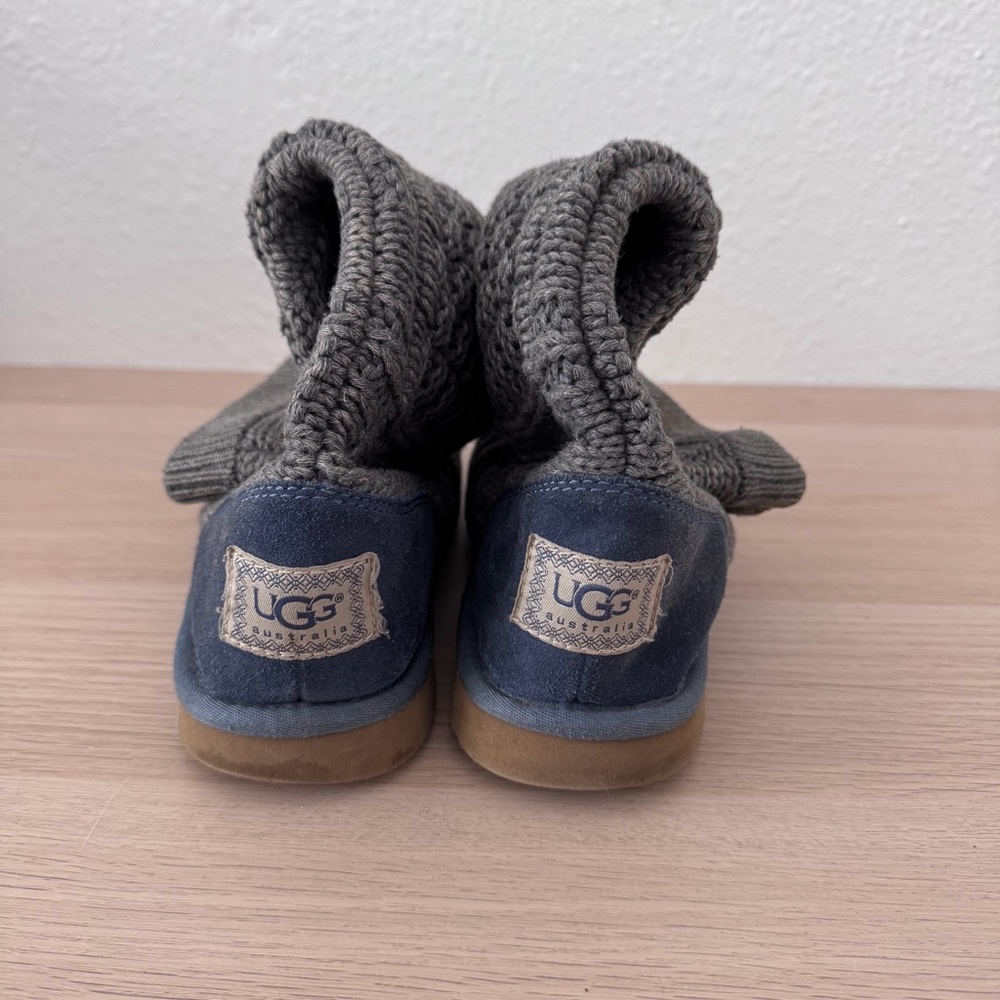 UGG Cable Knit Slippers - Gray and Blue - Picture 10 of 10
